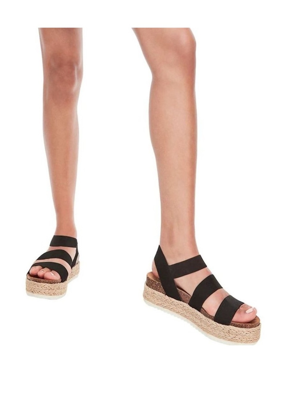 Madden Girl Women's Espadrille Platform Sandals Black Size 8